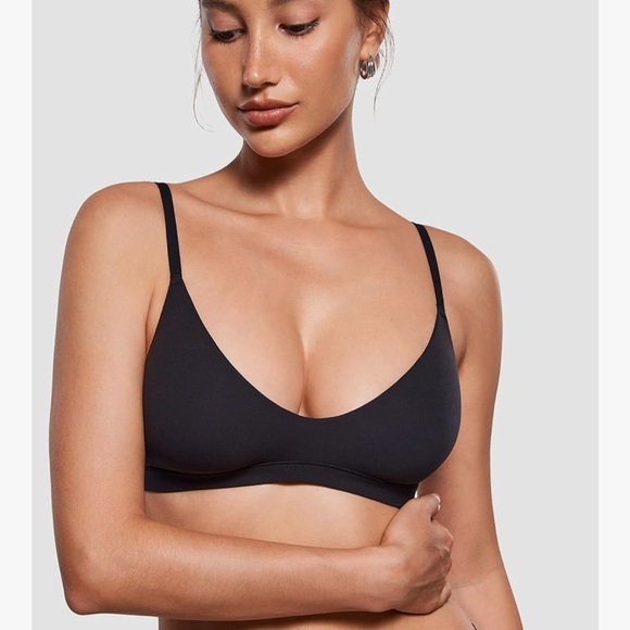 INLYRIC Women's Inbarely Soft Scoop Bralettes No Padding Cami Bras Unlined - Picture 3 of 5